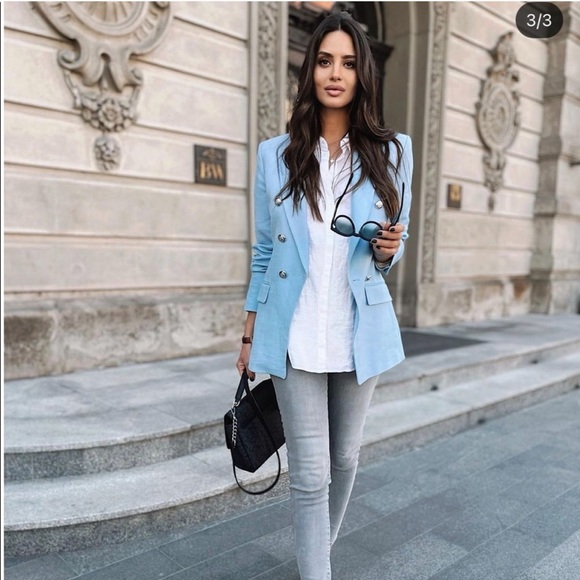 NWT ZARA Double Breasted Balmain Style Blazer XS - Picture 4 of 15